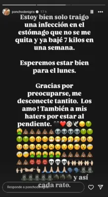 Poncho de Nigris explica qué enfermedad lo envió al hospital | AMEXI/FOTO: IG @ponchodenigris