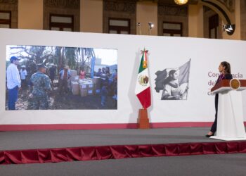 La presidenta Claudia Sheinbaum expresó su profundo agradecimiento a las Fuerzas Armadas por su labor por el huracán “Erick”.