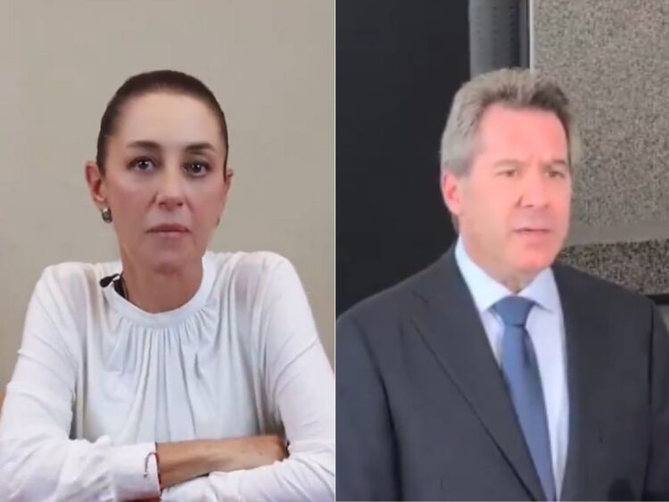 Claudia Sheinbaum, presidenta de México, y Jeffrey Lichtman, abogado de Ovidio Guzmán. Foto Especial