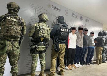 Detenidos en cateos en Nochistlán, Zacatecas, por vínculos con el CJNG. Foto/ Gabinete de Seguridad