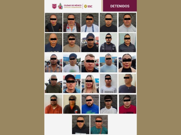 Los detenidos por la policía capitalina. AMEXI