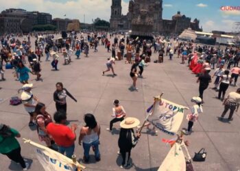 Migración Pilares México-Tenochtitlan, 7 Siglos de Legado de Grandeza. Actividades en el Zócalo de la CDMX. Foto Gobierno de la Ciudad de México
