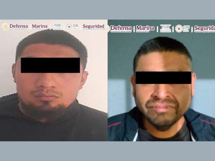 Presuntos extorsionadores detenidos en Michoacán.