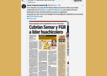 Señalamiento y réplica. García Harfuch niega protección a huachicolero. AMEXI