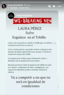 Diagnóstico de Laura Pérez | AMEXI/FOTO: IG @laura.perezoficial