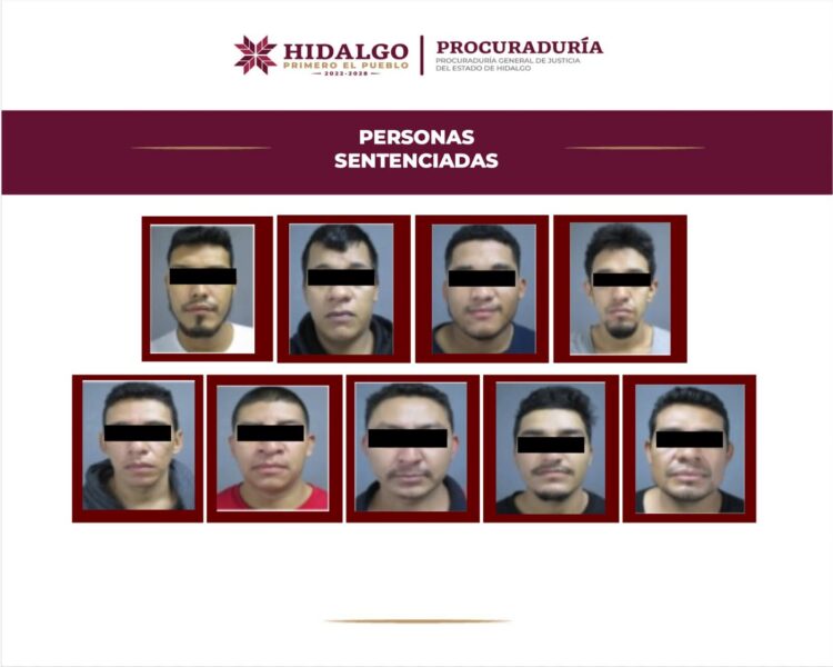 La Procuraduría General de Justicia del Estado de Hidalgo (PGJEH) logra obtener una sentencia de 160 años de prisión a nueve personas por el delito de secuestro agravado.