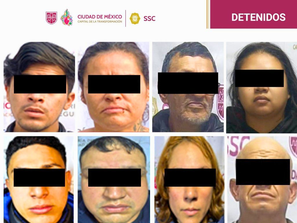 Los narcomenudistas detenidos en Azcapotzalco. AMEXI