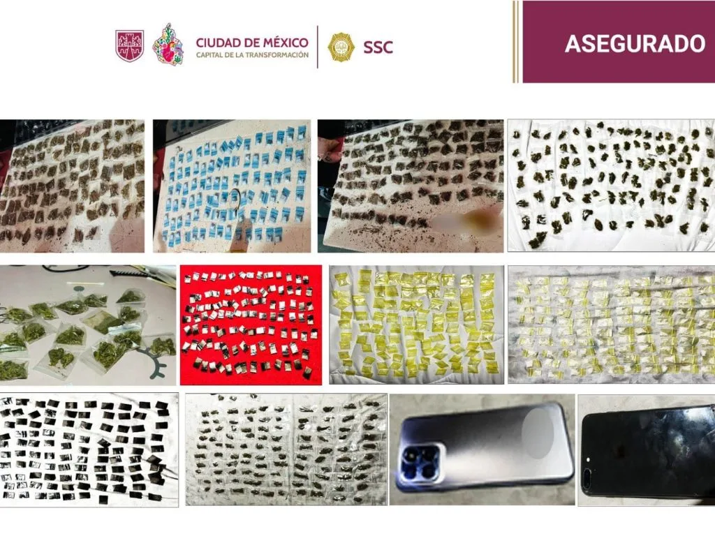 Droga asegurada en Azcapotzalco. AMEXI