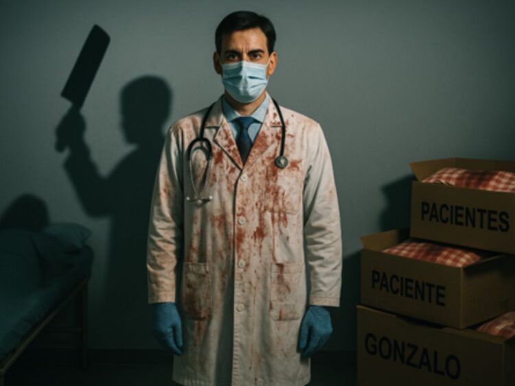 Imagen diseñada en IA, por Iris Bringas Julio 2025 “Médicos Carniceros II”