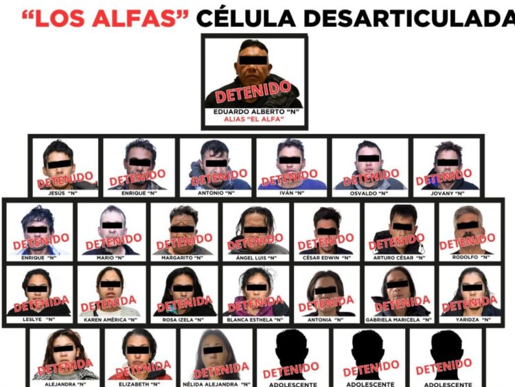 Desarticulan a “Los Alfas”, célula criminal que operaba con violencia extrema en el Valle de Toluca. AMEXI