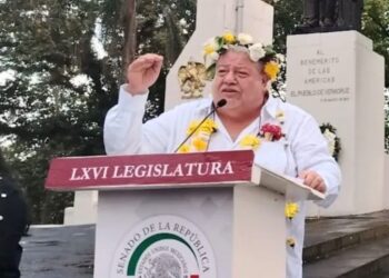 Protesta por acoso empaña informe del senador Manuel Huerta en Veracruz