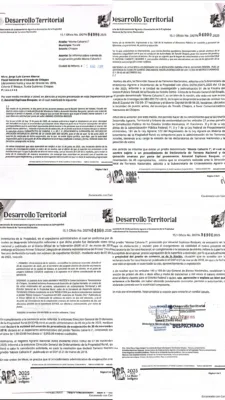La Sedatu envió varios oficios dirigidos a las autoridades estatales, en los que se precisa que los terrenos en disputa son propiedad de la Nación.