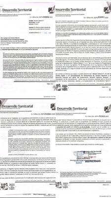 La Sedatu envió varios oficios dirigidos a las autoridades estatales, en los que se precisa que los terrenos en disputa son propiedad de la Nación.