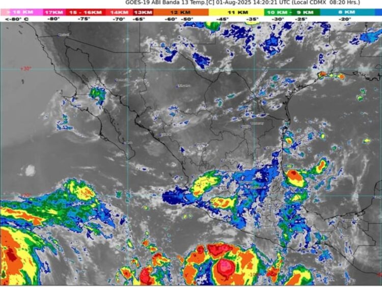 Tormenta tropical Gil, posición al 1 de agosto de 2025. Foto SMN