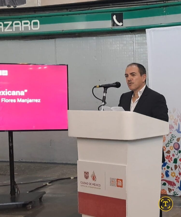 Vuelve al Metro el artista, Jorge Flores Manjarrez, ahora en la estación San Lázaro