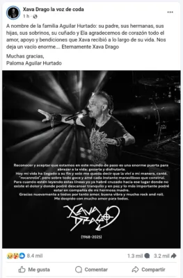 Xava Drago deja mensaje póstumo | AMEXI/FOTO: FB @negropasionshop