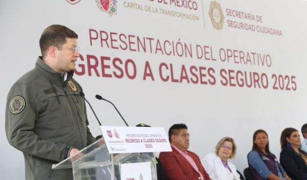 El secretario de Seguridad Ciudadana, Pablo Vázquez Camacho, anunció el operativo "Regreso a Clases Seguro 2025".
