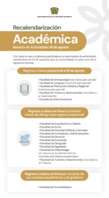 Calendario acordado. Universidad Autónoma del Estado de México (UAEMéx).