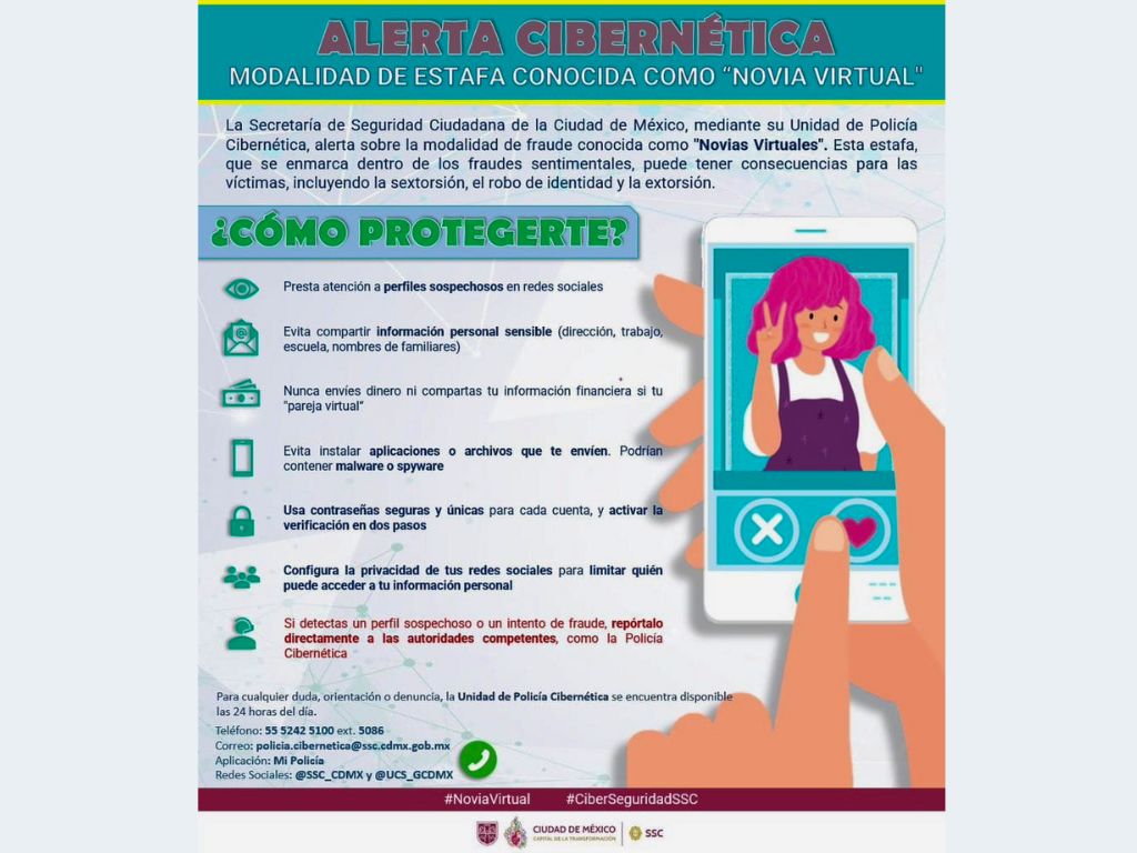 Alerta cibernética por novia virtual. AMEXI