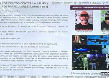 Cae tercer implicado en el plagio de la chef Zahie Téllez y su esposo en Morelos. Foto Gabinete de Seguridad de Morelos