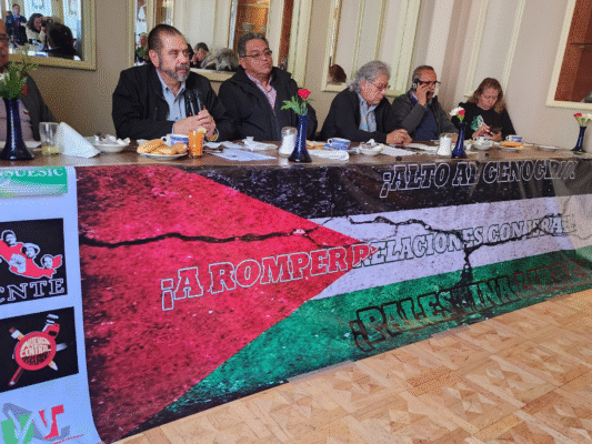Sindicatos en Conferencia de prensa, anuncian foro de solidaridad con Palestina para el 25 de septiembre