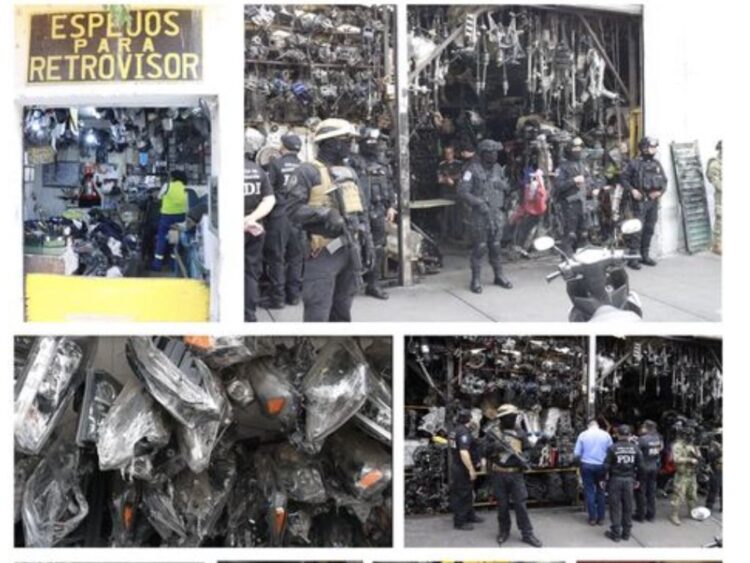 Decomisan en la CDMX y Edomex más de 13 mil toneladas de autopartes robadas
