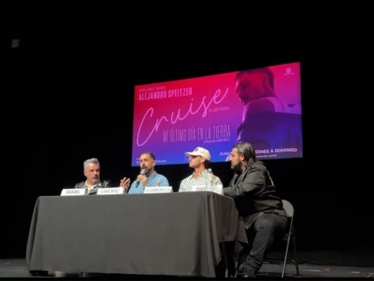 Óscar Uriel, Alonso Íñiguez, Alejandro Speitzer y Oscar Uriel en conferencia de prensa de Cruise. AMEXI/FOTO: Lilia Pérez