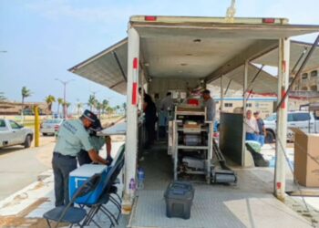 Guardia Nacional en el reparto de tortillas en Coatzcacoalcos, aun sin situación de emergencia. AMEXI Captura de video.