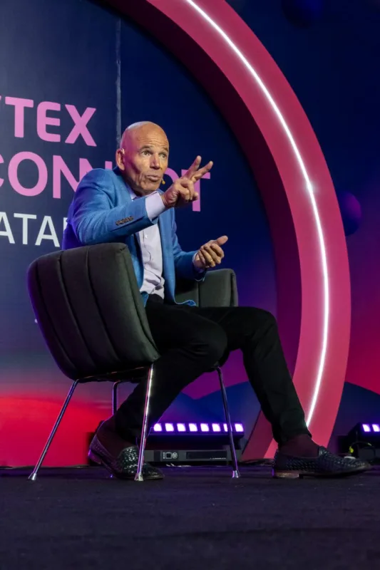 Mark Randolph, cofundador y primer CEO de Netflix en el foro Vtex Connect Latam. AMEXI Foto Abril Naranjo
