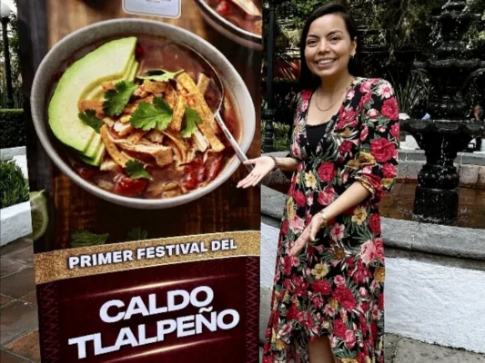 Manny Bañuelos, directora de Turismo y Vinculación Internacional de la alcaldía Tlalpan en el Primer festival del Caldo Tlalpeño. | AMEXI/FOTO: Lila Pérez
