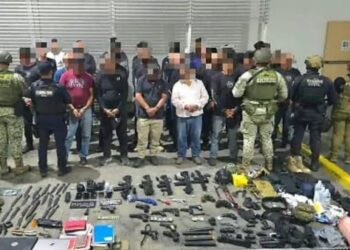 Miembros de la Luz del Mundo detenidos en campamento en Villa Hermosa, Michoacán. Foto cortesía SSP Michoacán