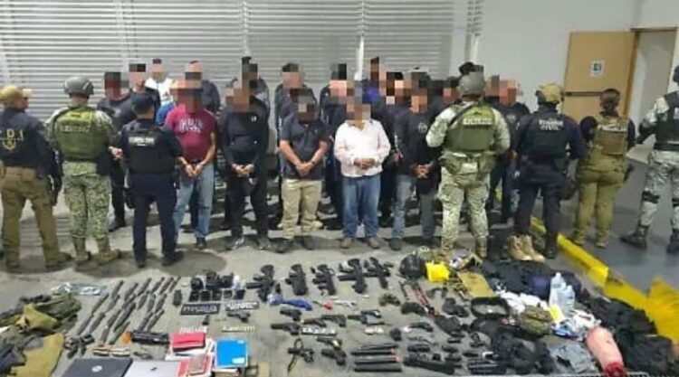 Miembros de la Luz del Mundo detenidos en campamento en Villa Hermosa, Michoacán. Foto cortesía SSP Michoacán