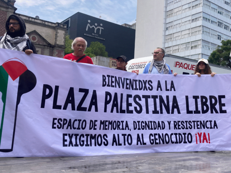 Organizaciones solidarias con el pueblo palestino, crean Plaza Palestina Libre en la Ciudad de México