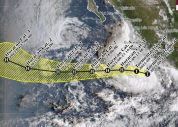 Trayectoria de la tormenta tropical Narda en el Pacífico | AMEXI/FOTO: X @conagua_clima