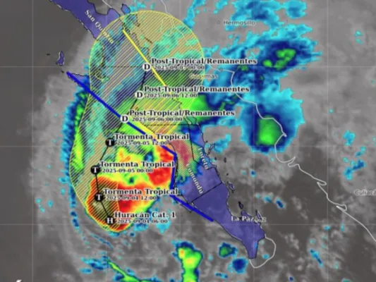 Trayectoria del huracán Lorena | AMEXI/FOTO: X @conagua_clima