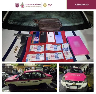 Junto con los objetos y el vehículo asegurado, los presentaron ante el agente del Ministerio Público