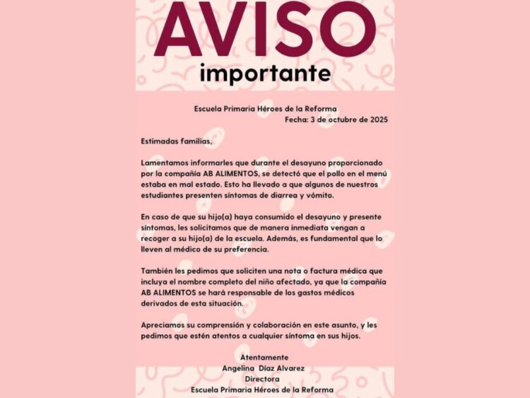 Alerta por la intoxicación de alumnos de primaria en escuelas de Tijuana. AMEXI