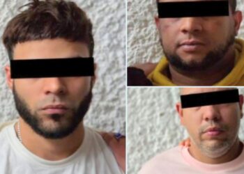 Caen 'Nelson' y dos de sus cómplices, presuntos integrantes del Tren de Aragua. AMEXI