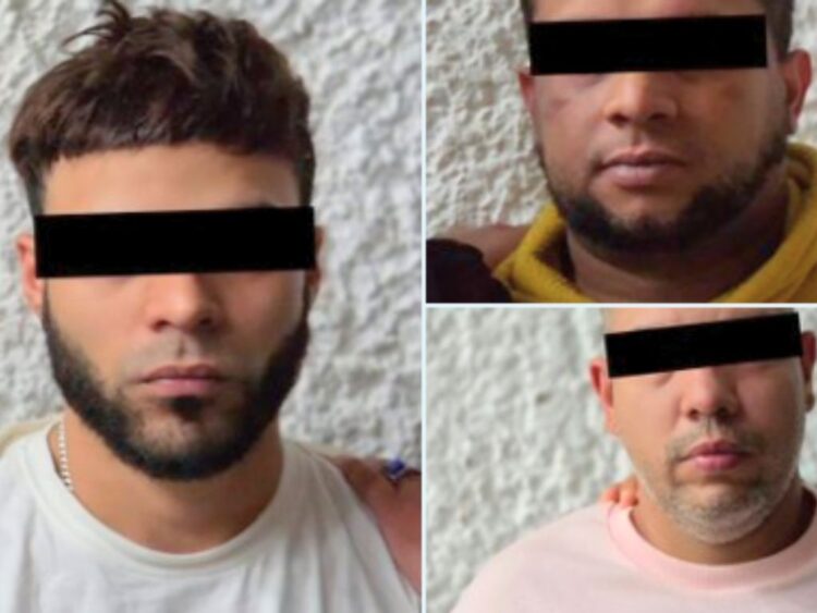 Caen 'Nelson' y dos de sus cómplices, presuntos integrantes del Tren de Aragua. AMEXI