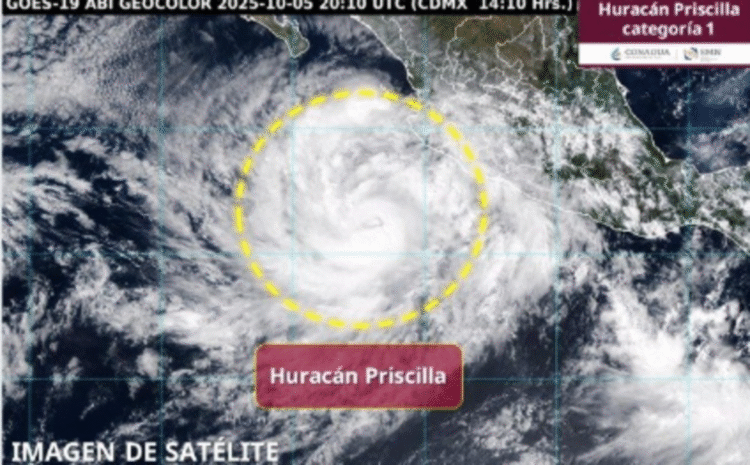 Priscilla ya es huracán categoría 1