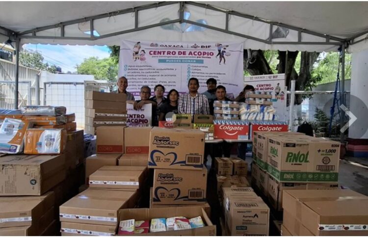 Instalan centros de acopio en Oaxaca por lluvias. AMEXI / Foto X