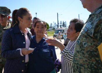 Supervisa Claudia Sheinbaum en Huauchinango, Puebla, trabajos de atención tras lluvias