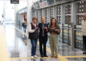 Sheinbaum supervisa conexión final del Tren Interurbano México-Toluca con Línea 1 del Metro