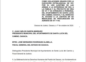 Derechos Humanos de Oaxaca confirma muerte de joven por policias. 16 de octubre, 2025 / AMEXI / Foto: Óscar Rodríguez
