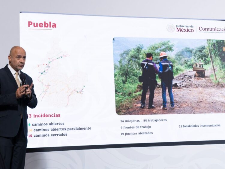 Recupera SICT conectividad terrestre en 161 comunidades afectadas por las lluvias