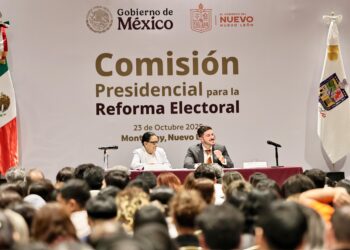 Nuevo León. 23 de octubre, 2025. México vive un momento histórico en torno a la reforma electoral. AMEXI / FOTO: cortesia @rosaicela_