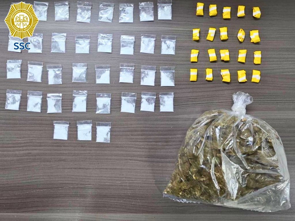 Operativos en Miguel Hidalgo. La droga decomisada. AMEXI