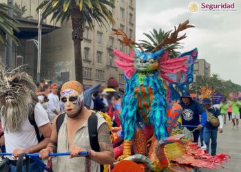 “Quimera”, alebrije monumental elaborado por mujeres privadas de la libertad del Centro Federal de Reinserción Social número 16 de Morelos. AMEXI Foto SSCP