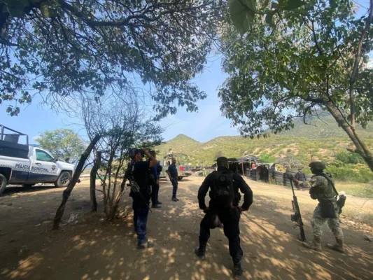 Michoacán, 23 de octubre, 2025. Reforzaron acciones de vigilancia y operativos de seguridad en Tepalcatepec. AMEXI / FOTO: SSP