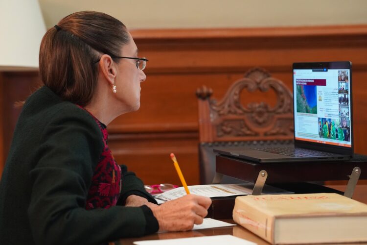 Claudia Sheinbaum coordina emergencia por lluvias en reunión virtual con gobernadores. AMEXI / Foto X @Claudiashein